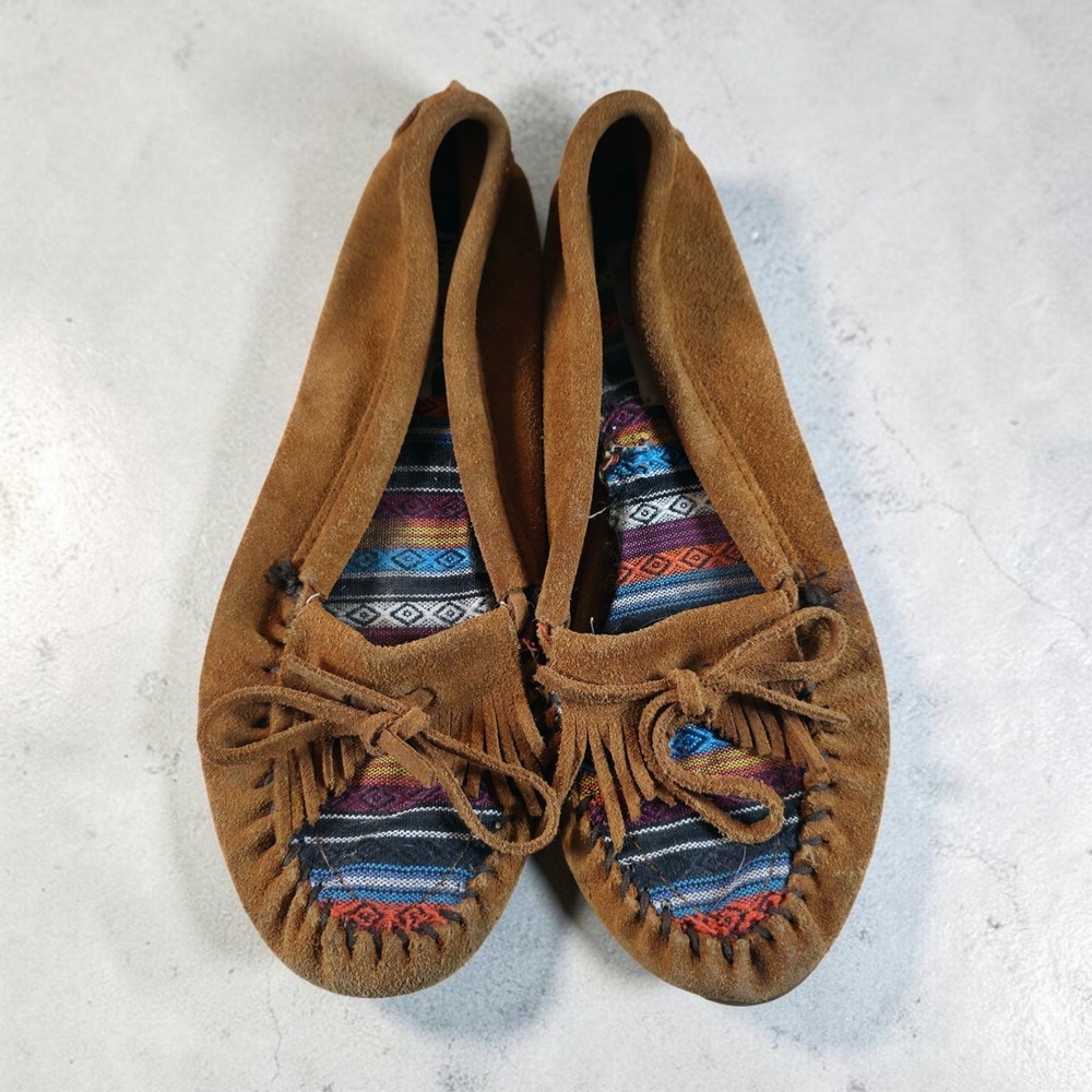 Minnetonka Womens Size 10 Driving Moccasin Leather Shoe Loafers